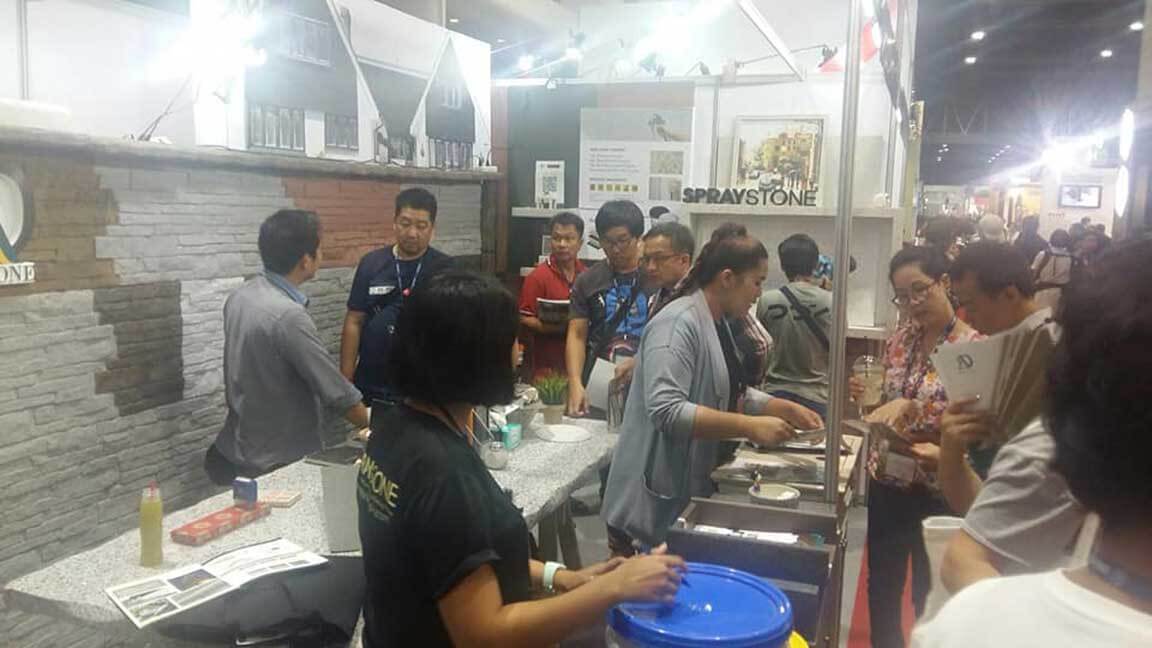At the Architect '18 fairground, many people are curious about ADD STONE Faux Stone Product.
